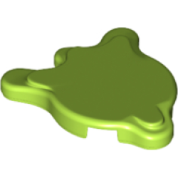 Tile, Round 2 x 2 Splat with Side Extensions - Lime