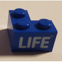 Brick 2 x 2 Corner with White 'LIFE' Pattern Brick 2 x 2 Corner with White 'LIFE' Pattern