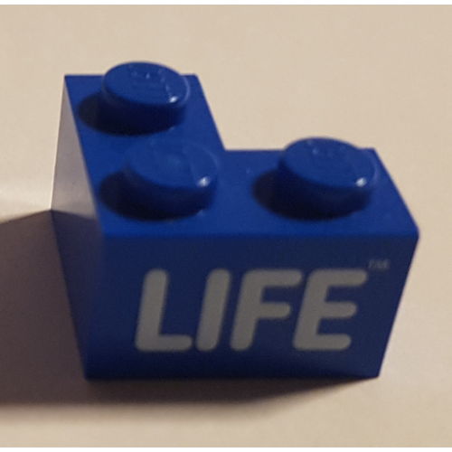 Деталь LEGO 2357pb002 Brick 2 x 2 Corner with White 'LIFE' Pattern