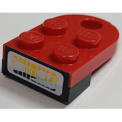 Stickered Assembly 3 x 2 x 2/3 with Yellow Headlight Pattern (Sticker) - Set 8210 - 1 Plate 1 x 2, 1 Plate, Modified 2 x 3 with Hole