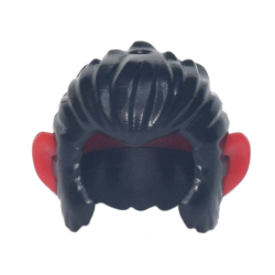 Minifigure, Hair and Sideburns, Swept Back with Molded Red Ears Pattern