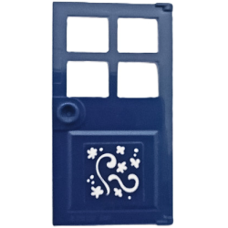 Door 1 x 4 x 6 with 4 Panes and Stud Handle with White Flowers, Dots and Swirls Pattern (Sticker) - Set 41683 Door 1 x 4 x 6 with 4 Panes and Stud Handle with White Flowers, Dots and Swirls Pattern (Sticker) - Set 41683