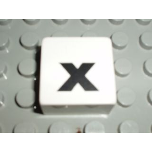 Деталь LEGO 2756pb359 Duplo, Tile 2 x 2 x 1 with Black Lowercase Letter x Pattern