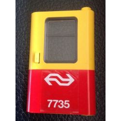 Door 1 x 4 x 5 Train Right, Thin Support at Bottom with Red Bottom Half and White Dutch NS '7735' Pattern (Sticker) - Set 7735 Door 1 x 4 x 5 Train Right, Thin Support at Bottom with Red Bottom Half and White Dutch NS '7735' Pattern (Sticker) - Set 7735