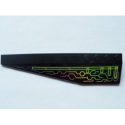 Wedge 12 x 3 Left with Iridescent Mirrored Circuit Pattern (Sticker) - Set 7646