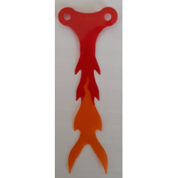 Plastic Part for Set 70674 - Cobra Tongue with Red, Trans-Orange, and Trans-Red Flames Pattern