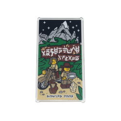 Glass for Window 1 x 4 x 6 with Movie Poster with Ninjago Logogram 'ADVENTURE ISLAND' and 'COMING SOON', Johnny Thunder Pattern (Sticker) - Set 71741