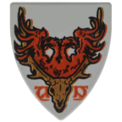 Minifigure, Shield Triangular Short with Durmstrang Stag Coat of Arms Pattern Minifigure, Shield Triangular Short with Durmstrang Stag Coat of Arms Pattern