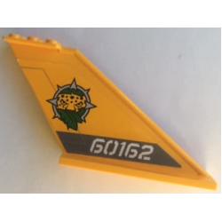 Tail 12 x 2 x 5 with Jungle Logo and '60162' on Dark Bluish Gray Stripe Pattern on Both Sides (Stickers) - Set 60162 Tail 12 x 2 x 5 with Jungle Logo and '60162' on Dark Bluish Gray Stripe Pattern on Both Sides (Stickers) - Set 60162