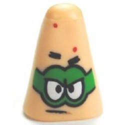 Minifigure, Head, Modified Patrick with Bright Green Mask Pattern