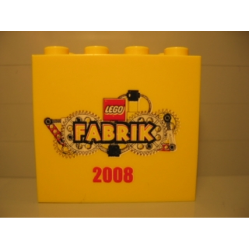 Деталь LEGO 30144pb047 Brick 2 x 4 x 3 with LEGO Fabrik 2008 Pattern A