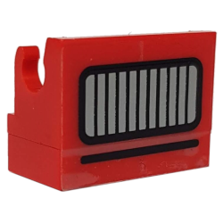 Stickered Assembly 2 x 1 x 1 1/3 with Black Line and Silver Grille Pattern (Sticker) - Set 5561 - 1 Hinge Brick 1 x 2 Base, 1 Plate 1 x 2