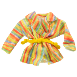 Scala, Clothes Female Jacket with Collar and Yellow Belt with Rainbow Pattern