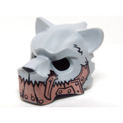 Minifigure, Headgear Mask Tiger with Copper Fangs and Armor with Rivets Pattern Minifigure, Headgear Mask Tiger with Copper Fangs and Armor with Rivets Pattern