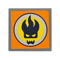 Road Sign 2 x 2 Square with Clip with Agents Dr. Inferno Logo Pattern (Sticker) - Set 8634