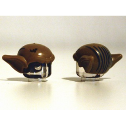 Minifigure, Headgear Head Top, Goblin with Ears and Dark Bluish Gray Hair Lines Pattern