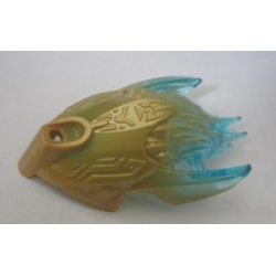 Bionicle Creature Head / Mask with Marbled Trans-Light Blue Pattern