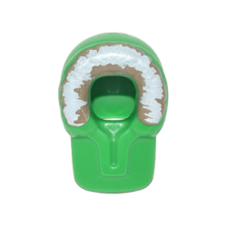 Minifigure, Headgear Hood Fur-lined with White and Dark Tan Fur Pattern Minifigure, Headgear Hood Fur-lined with White and Dark Tan Fur Pattern