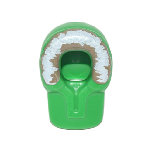 Деталь LEGO x205pb04 Minifigure, Headgear Hood Fur-lined with White and Dark Tan Fur Pattern