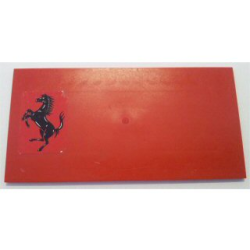 Tile 8 x 16 with Bottom Tubes on Edges with Black Horse Ferrari Logo Pattern Model Right Side (Sticker) - Set 8654