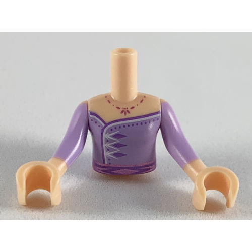 Деталь LEGO FTGpb248c01 Torso Mini Doll Girl Lavender Dress Pattern, Light Nougat Arms with Hands with Lavender Sleeves