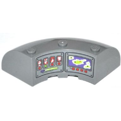 Brick, Round Corner 6 x 6 x 2 with Gauges, Numbered Buttons and Map Screen Pattern (Sticker) - Set 70504 Brick, Round Corner 6 x 6 x 2 with Gauges, Numbered Buttons and Map Screen Pattern (Sticker) - Set 70504