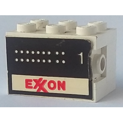 Stickered Assembly 3 x 2 x 1 2/3 with Exxon Tank Number 1 Pattern on Both Sides (Stickers) - Set 6375-2 - 2 Plate 2 x 3, 1 Brick 1 x 2, 1 Brick 1 x 3, 1 Brick, Modified 1 x 1 with Headlight