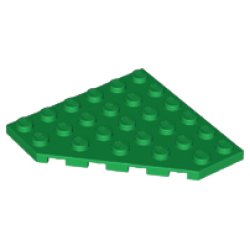 Wedge, Plate 6 x 6 Cut Corner - Green