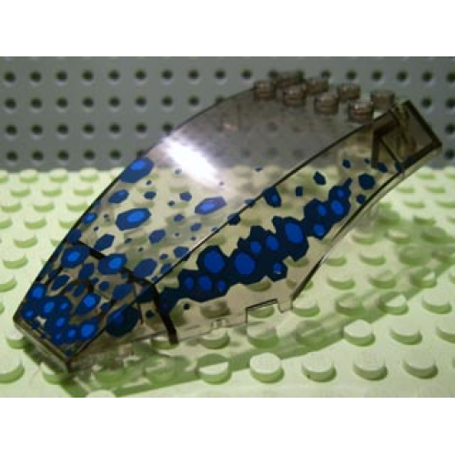 Деталь LEGO 45705pb001 Windscreen 10 x 6 x 2 Curved with Blue Scales Pattern