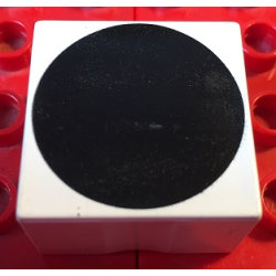 Duplo, Tile 2 x 2 x 1 with Shape Black Circle Pattern Duplo, Tile 2 x 2 x 1 with Shape Black Circle Pattern