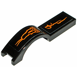 Vehicle, Mudguard 1 x 4 1/2 with Orange Lines Pattern Model Left Side (Stickers) - Set 8080 Vehicle, Mudguard 1 x 4 1/2 with Orange Lines Pattern Model Left Side (Stickers) - Set 8080