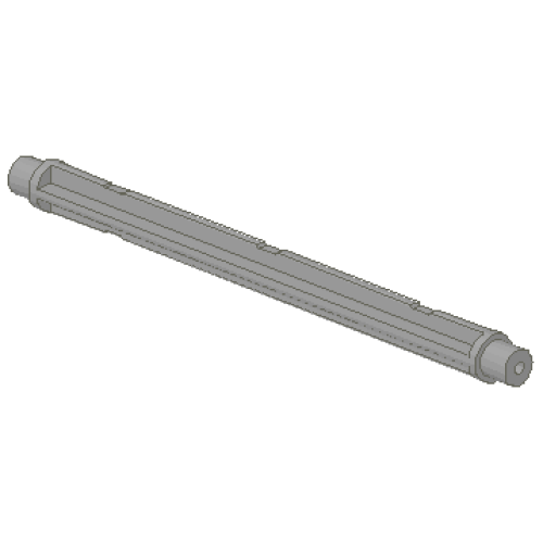 Деталь LEGO 2497 Vehicle, Brush Axle 1 x 8 - Light Gray