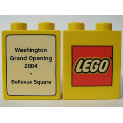 Duplo, Brick 1 x 2 x 2 with The LEGO Store Washington, Bellevue Square 2004 Opening Pattern Duplo, Brick 1 x 2 x 2 with The LEGO Store Washington, Bellevue Square 2004 Opening Pattern