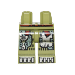 Hips and Legs with Sand Green and Silver Mechanical Panels and Boots and Dark Red Sash Pattern Hips and Legs with Sand Green and Silver Mechanical Panels and Boots and Dark Red Sash Pattern