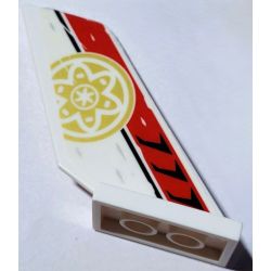 Tail Shuttle with Red Stripe, Black Line and Air Intake, Gold Circle with Petals and Inner Circle Pattern Model Left Side (Sticker) - Set 71739