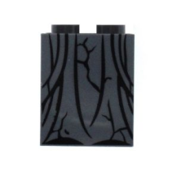 Slope 65 2 x 2 x 2 with Bottom Tube with Minifigure Dress / Skirt / Robe, Cracks Pattern (Statue at Dol Guldur)
