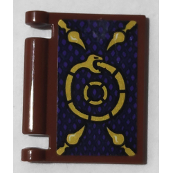 Minifigure, Utensil Book Cover with Gold Coiled Snake and Stingers on Dark Blue and Dark Purple Background Pattern (Sticker) - Set 71735