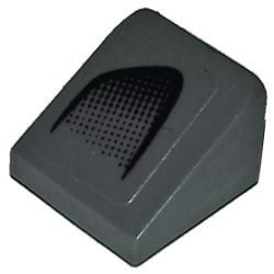 Slope 30 1 x 1 x 2/3 with Black Air Intake on Dark Bluish Gray Background Pattern Model Right Side (Sticker) - Set 75877