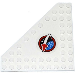 Wedge, Plate 10 x 10 Cut Corner with no Studs in Center with Space Shuttle Logo Pattern Model Left Side (Sticker) - Set 60080 Wedge, Plate 10 x 10 Cut Corner with no Studs in Center with Space Shuttle Logo Pattern Model Left Side (Sticker) - Set 60080