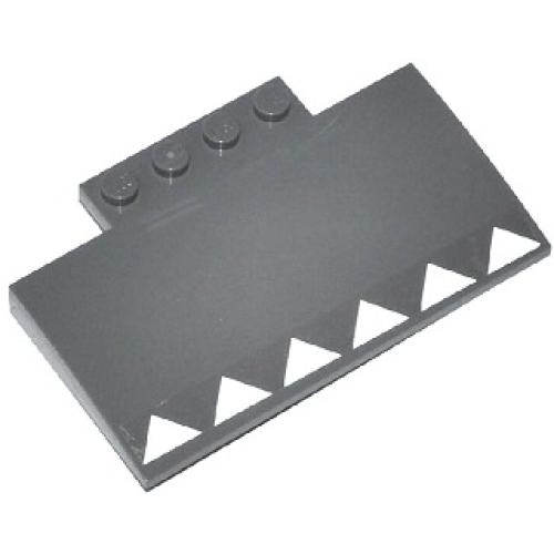 Деталь LEGO 15625pb004 Slope, Curved 5 x 8 x 2/3 with 4 Studs with 6 White Triangles Pattern (Sticker) - Set 60047