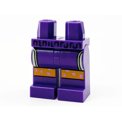 Hips and Legs with Yellowish Green Pockets and Orange Knees with Lavender Spots Pattern