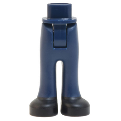 Mini Doll Hips and Trousers with Back Pockets with Molded Black Shoes Pattern - Thick Hinge - Dark Blue