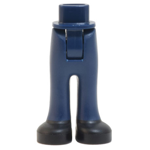 Деталь LEGO 92253c00pb46 Mini Doll Hips and Trousers with Back Pockets with Molded Black Shoes Pattern - Thick Hinge - Dark Blue
