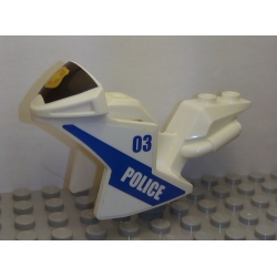 Motorcycle Fairing, Racing (Sport) Bike with Black Windshield with Gold Badge with '03' and 'POLICE' Pattern on Both Sides (Stickers) - Set 60139 Motorcycle Fairing, Racing (Sport) Bike with Black Windshield with Gold Badge with '03' and 'POLICE' Pattern on Both Sides (Stickers) - Set 60139