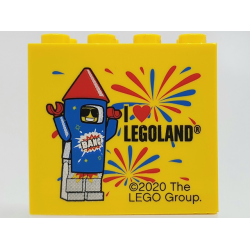 Brick 2 x 4 x 3 with I Heart LEGOLAND Pattern (2020 Version)
