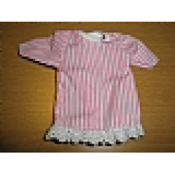 Duplo, Doll Cloth Nightdress with Pink Stripes Pattern with White Trim