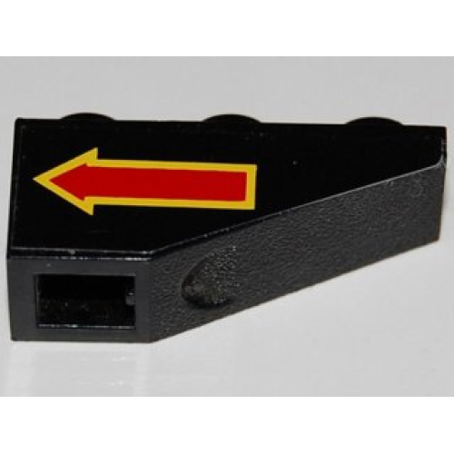 Деталь LEGO 4287pb003R Slope, Inverted 33 3 x 1 with Red Arrow Backwards Pattern Right (Sticker) - Set 8485