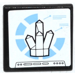 Road Sign 2 x 2 Square with Open O Clip with Rock Crystal 5 Point on Screen Pattern (Sticker) - Set 60036