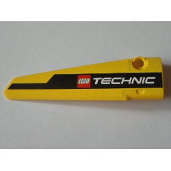 Technic, Panel Fairing # 6 Long Smooth, Side B with Black Line and LEGO TECHNIC Logo Pattern (Sticker) - Set 8043 Technic, Panel Fairing # 6 Long Smooth, Side B with Black Line and LEGO TECHNIC Logo Pattern (Sticker) - Set 8043