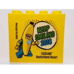 Brick 2 x 4 x 3 with KEEP SMILING 2018 Legoland Deutschland Resort Pattern